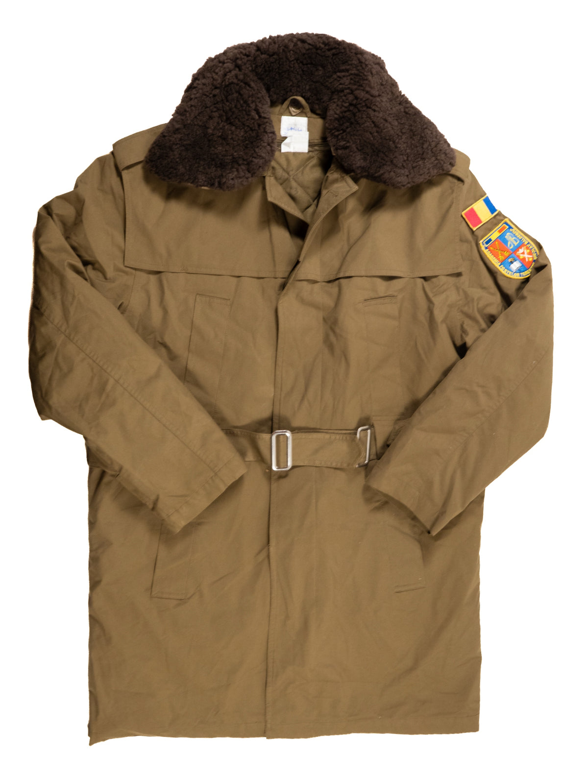 Romanian OD Green Military Parka with fur collars