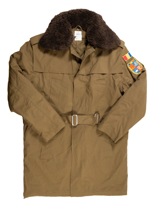 Romanian OD Green Military Parka with fur collars