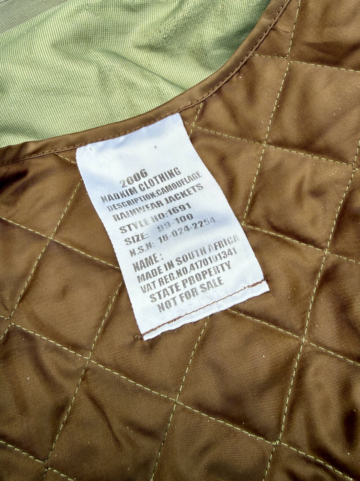 South African SANDF S2000 Raincoat with Liner (Large)