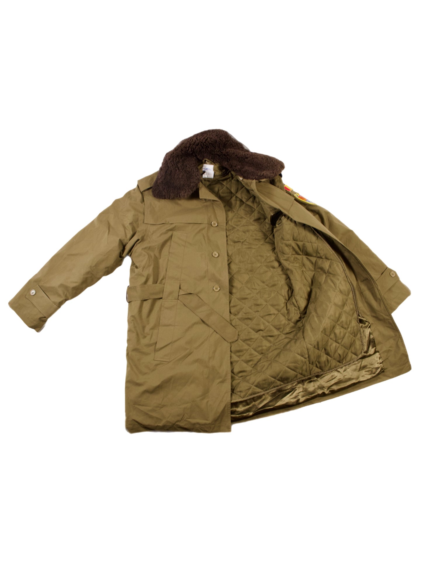 Romanian OD Green Military Parka with fur collars