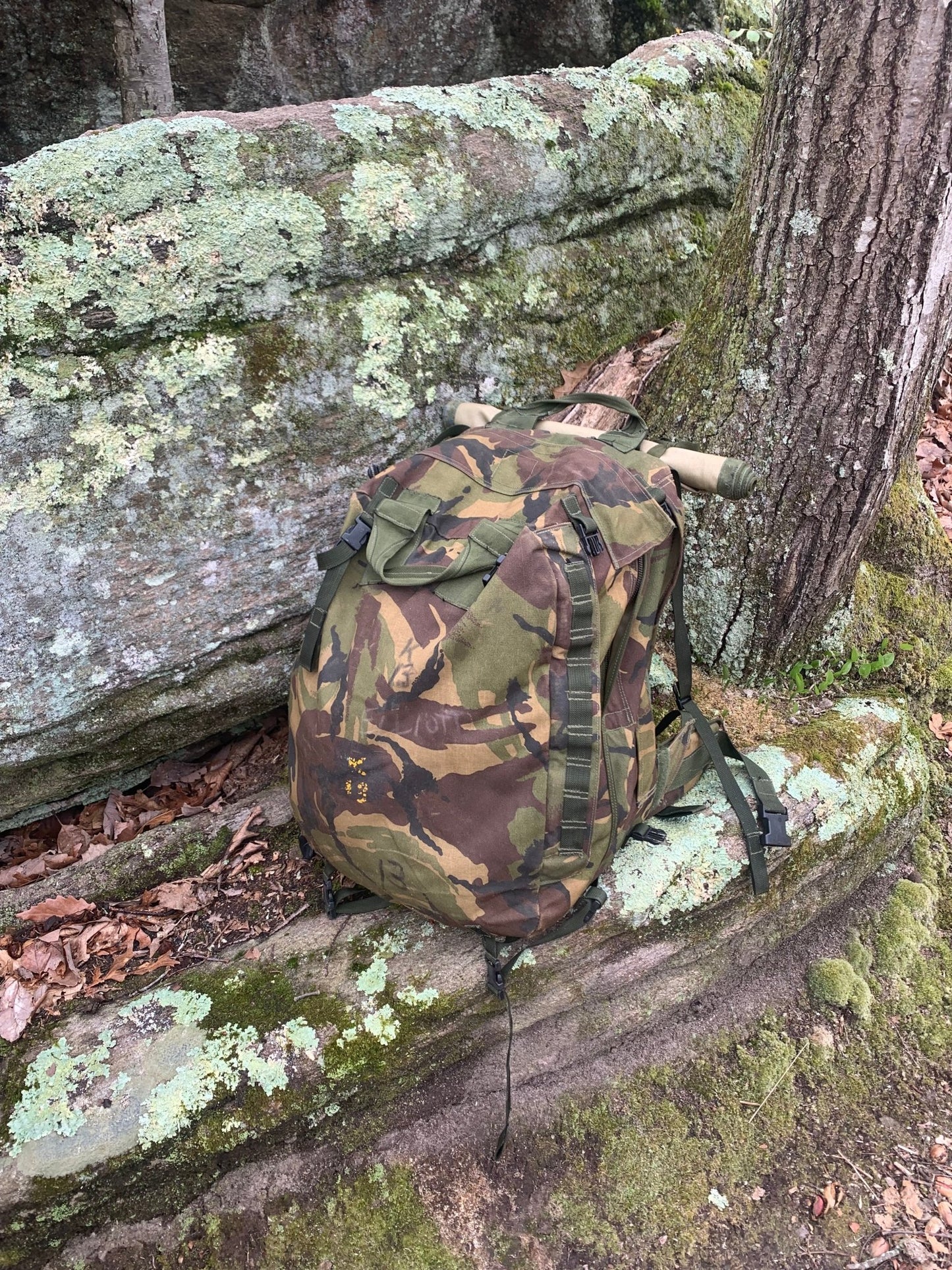 British DPM camo, front aspect, ruck sack, back pack,